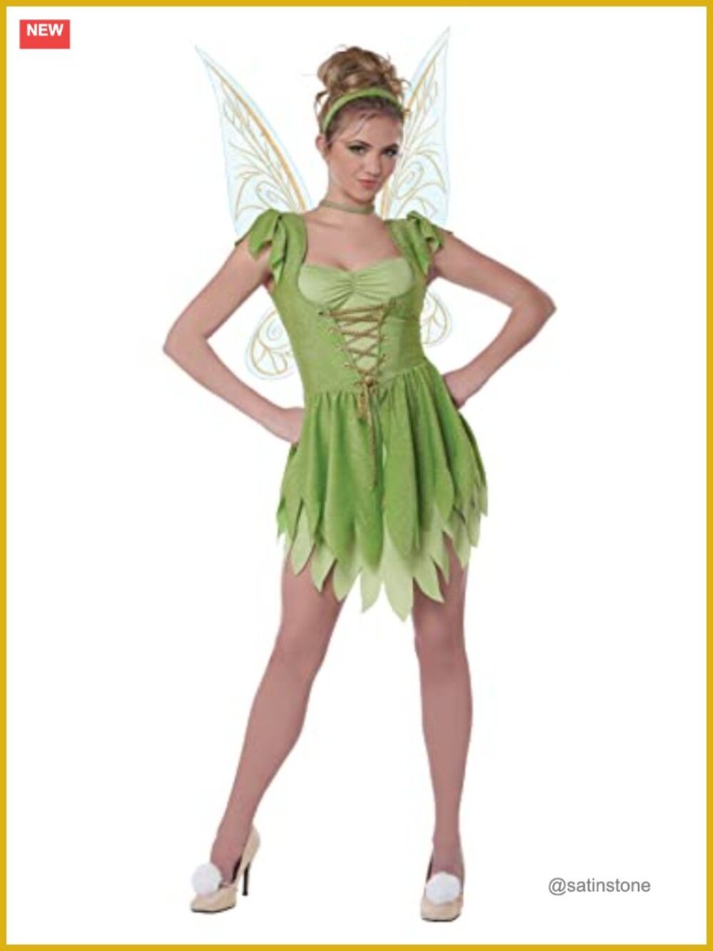 California Costumes Classic Tinkerbell Costume Dress Wings Headband Set